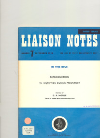 Journal, Sheep Liaison Notes no. 7, Sept. 1959