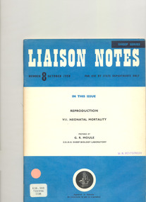 Journal, Sheep Liaison Notes no. 8, Oct. 1959