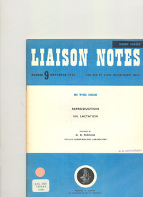 Journal, Sheep Liaison Notes no. 14, July 1960
