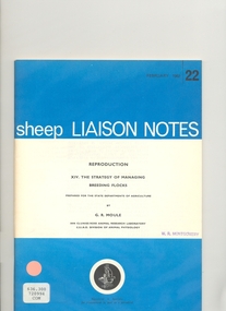 Journal, Sheep Liaison Notes no. 22, Feb. 1962