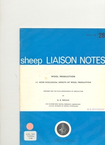 Journal, Sheep Liaison Notes no. 30, Oct. 1963