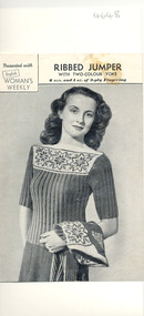 Book, Knitting, English Woman's Weekly leaflet: Ribbed Jumper with two-colour yoke