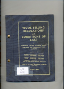Book, Wool Selling Regulations and Conditions of Sale, August 1966