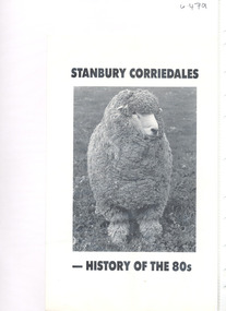 Pamphlet, Stanbury Corriedales - history of the 80s