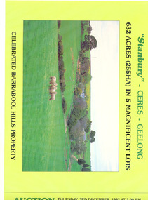 Pamphlet, "Stanbury" - Ceres- Geelong (Auction, 1992)