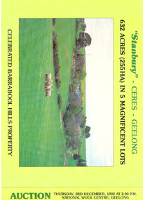 Pamphlet, "Stanbury" - Ceres- Geelong (Auction, 1992)