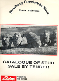 Catalogue, Stanbury corriedale stud, Ceres, Victoria, Catalogue of stud sale by tender