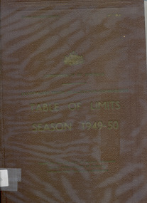 Book, Table of limits fixed for appraisement of Australian wool clip season 1949-1950