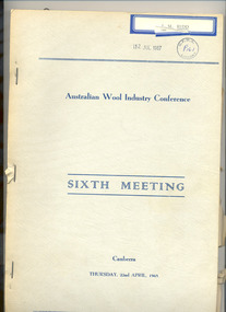 Book, Australian wool industry conference,sixth meeting, Canberra, 1965