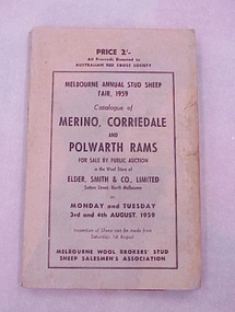 Catalogue, Melbourne Annual Stud Sheep Fair, 1959 Catalogue of Merino, Corriedale and Polwarth Rams