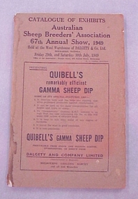 Catalogue, Catalogue of Exhibits - Australian Sheep Breeders' Association 67th Annual Show, 1949