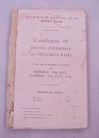 Catalogue, Melbourne Annual Stud Sheep Fair Catalogue of Merino, Corriedale and Polwarth Rams