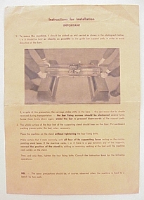 Pamphlet, Instructions for Installation