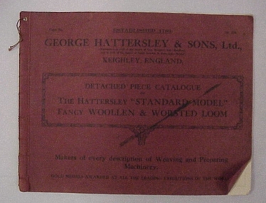 Catalogue, Detached piece catalogue of the Hattersley "Standard Model" Fancy Woollen and Worsted Loom