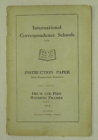 Book, Instruction Paper No.841B :Drum and pirn winding frames, part 2, 1st Ed