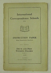 Book - Instruction Paper No.841B, Drum and pirn winding frames, part 2, 1st Ed, International Correspondence Schools Ltd