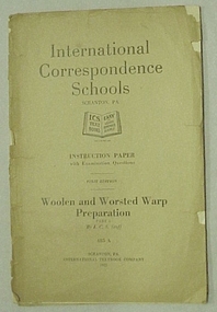 Book, Instruction Paper No.485A: Woolen and worsted warp preparation Part 1, 1st ed