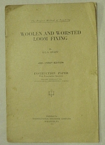 Book, Instruction Paper No.490: Woolen and worsted loom fixing, 1st ed
