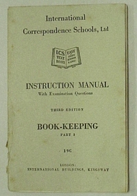 Book, International Correspondence Schools Ltd, Instruction Manual: Book-keeping part 3, 19C, 3rd ed