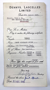 Document showing printed and hand written text