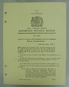 Act, An Act to re-enact with Amendments the Law relating to Shearers Accommodation