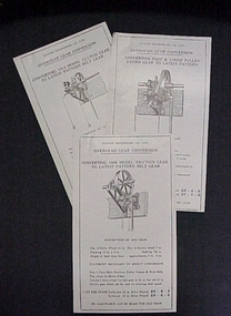 Pamphlets, Overhead Gear Conversion