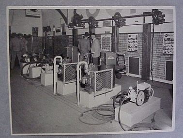 Photograph, Display Cooper shearing gear and engines Royal Melbourne Show circa 1951