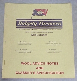 Booklet, Dalgety Farmers Wool Advice Notes and Classer's Specification