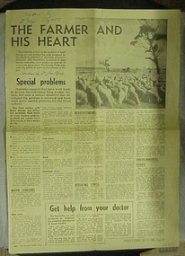 Newspaper Clipping, The Farmer and his Heart