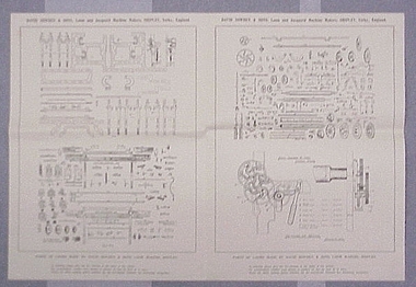 Chart, Parts of looms made by David Sowden & Sons, loom makers, Shipley