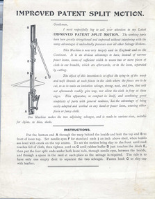 Pamphlet, Improved patent split motion