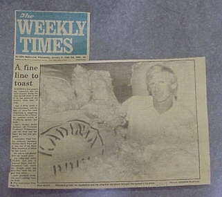 Newspaper Clipping, A fine line to toast