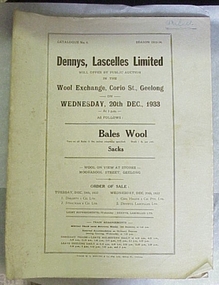 Catalogue, Catalogue No.6 Season 1933-34 Dennys, Lascelles Limited will offer by public auction