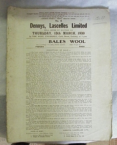 Catalogue, No. 8 Dennys, Lascelles Limited will offer by auction on Thursday, 13th March, 1930