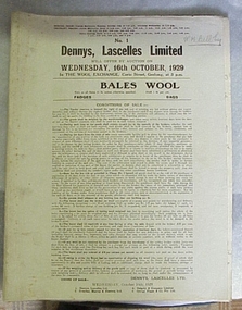 Catalogue, No. 1 Dennys, Lascelles Limited will offer by auction on Wednesday, 16 October 1929