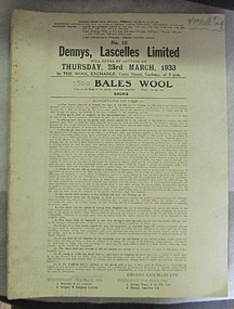 Catalogue, No. 10 Dennys, Lascelles Limited will offer by auction on Thursday, 23rd March, 1933