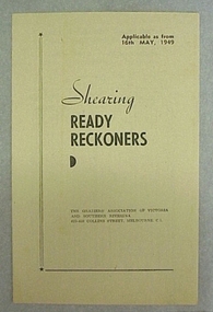 Booklet, Shearing Ready Reckoners