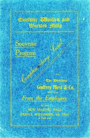 Program, Excelsior Woollen and Worsted Mills: Souvenir Program 1920