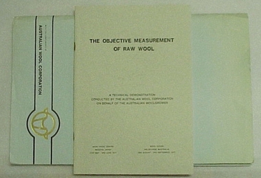 Booklet, The objective measurement of raw wool