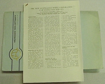 Article, The new Australian Wool Corporation Clip Inspection Service