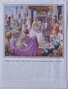 Poster, Britain's fine wool cloth brought in tribute to Diocletian, Emperor of Rome