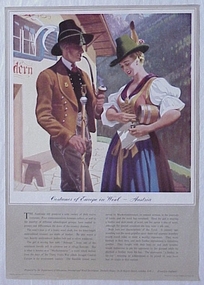 Poster, Costumes of Europe in Wool- Austria
