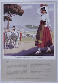 Poster, Costumes of Europe in Wool- Italy