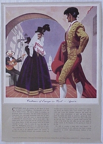 Poster, Costumes of Europe in Wool- Spain