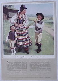 Poster, Costumes of Europe in Wool- Sweden
