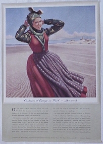 Poster, Costumes of Europe in Wool- Denmark