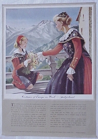Poster, Costumes of Europe in Wool- Switzerland