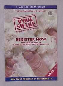 Booklet, Australian Wool Services: Share Registration Kit