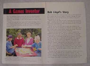 Advertising Sheet, A games inventor