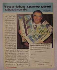 Newspaper Clipping, True-blue game goes electronic